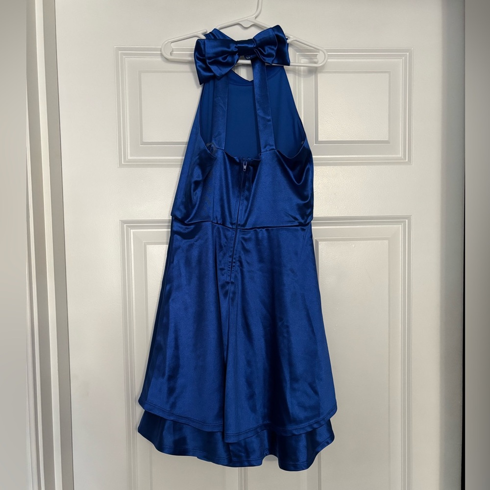 Worn Once Girls Satin Halter Dress - Picture 2 of 4